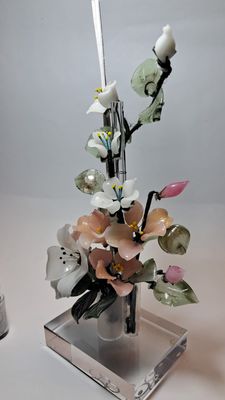 Base Plexiglass  con Fiori di Vetro, Profumatore MONT.4T/2 A21, A43, A44