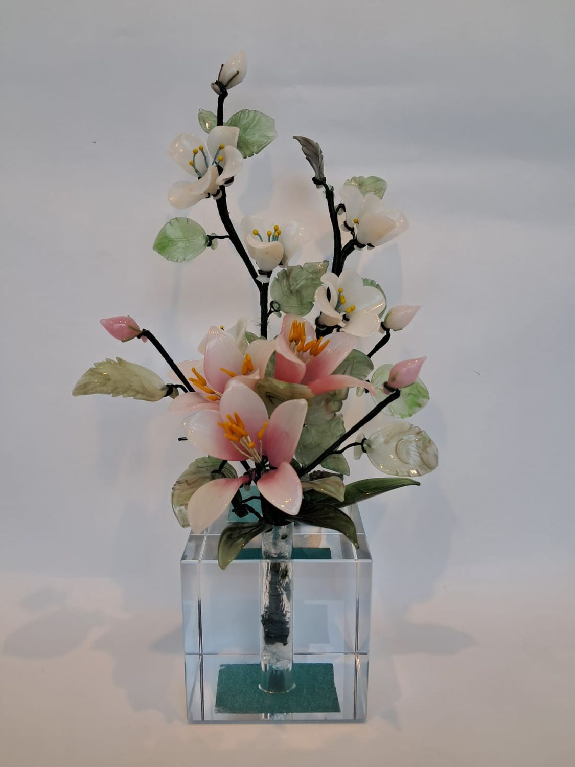 Profumatore Cubo Cristallo con Fiori di Vetro - CB7/3A32+