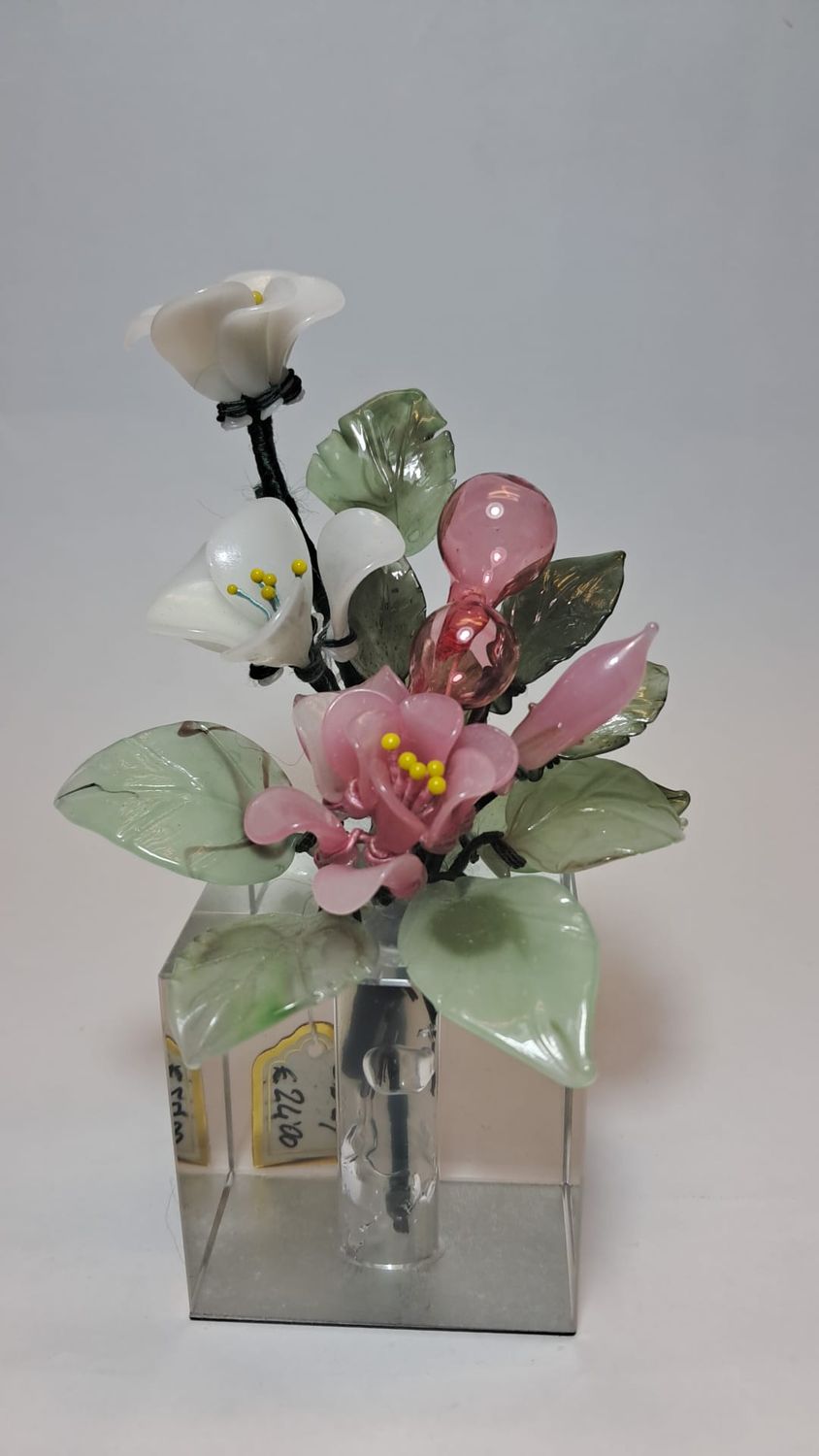 Profumatore Cubo Cristallo con Fiori di Vetro - CB5/A37