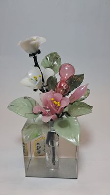 Profumatore Cubo Cristallo con Fiori di Vetro - CB5/A37