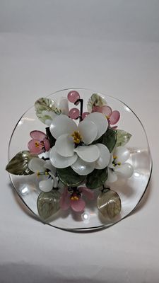 Centrino vetro, Profumatore con Fiori di Vetro - CENTR. FIORE BIANCO