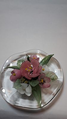 Centrino vetro, Profumatore con Fiori di Vetro - CENTR. FIORE ROSA