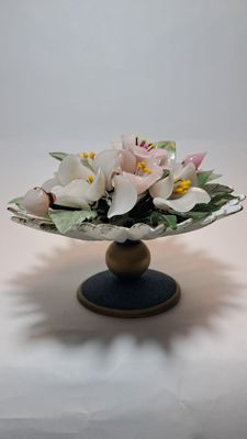Alzatina Vetro scavo con Fiore di Vetro, Profumatore -ALZ/SCAVO 7