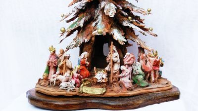 Presepe in Cotto, con Abete e Luce Interna - 2012/P6 Presepe in Cotto, con Abete e Luce Interna - 2012/P6