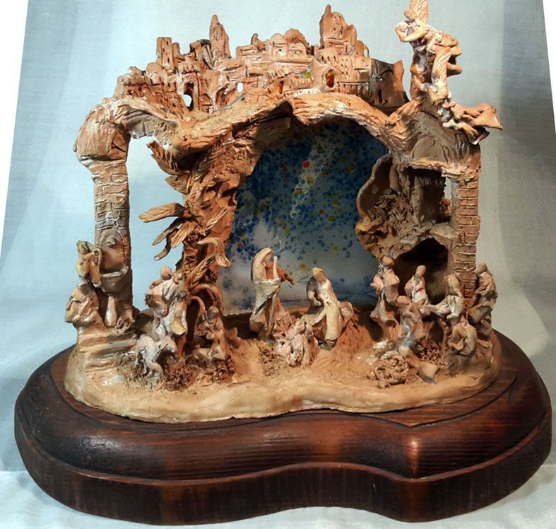 Presepe in Cotto, Fondo in Vetrofusione -2000/P6