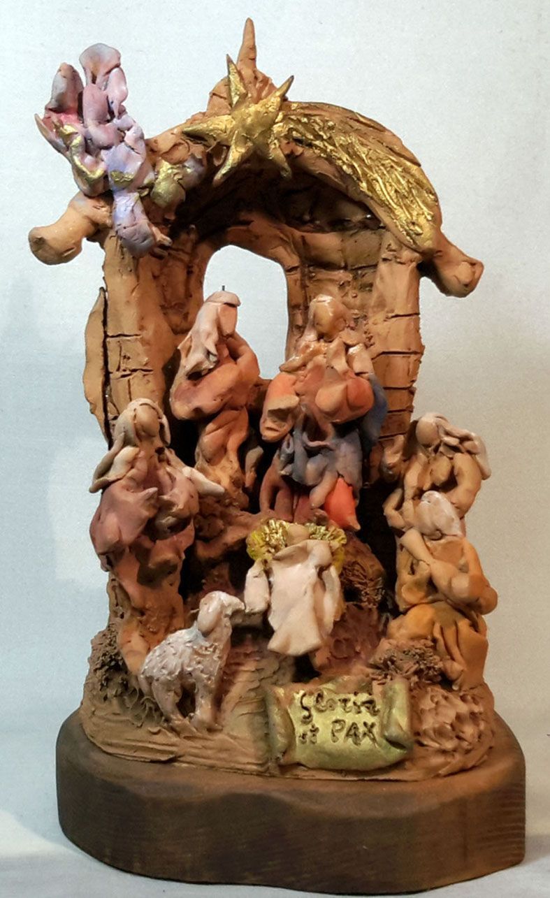 Presepe in Cotto c/Base Legno -2010/P11