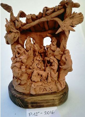 Presepe in Cotto, Base Legno - 2016/P12 Presepe in Cotto, Base Legno - 2016/P12