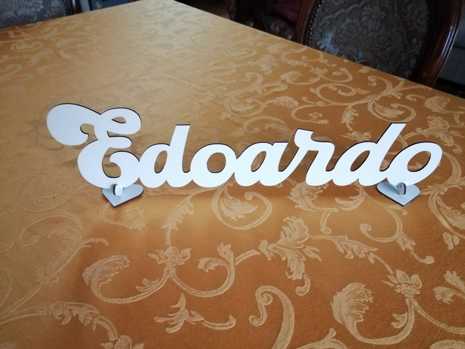 Scritta con nome in legno bianca