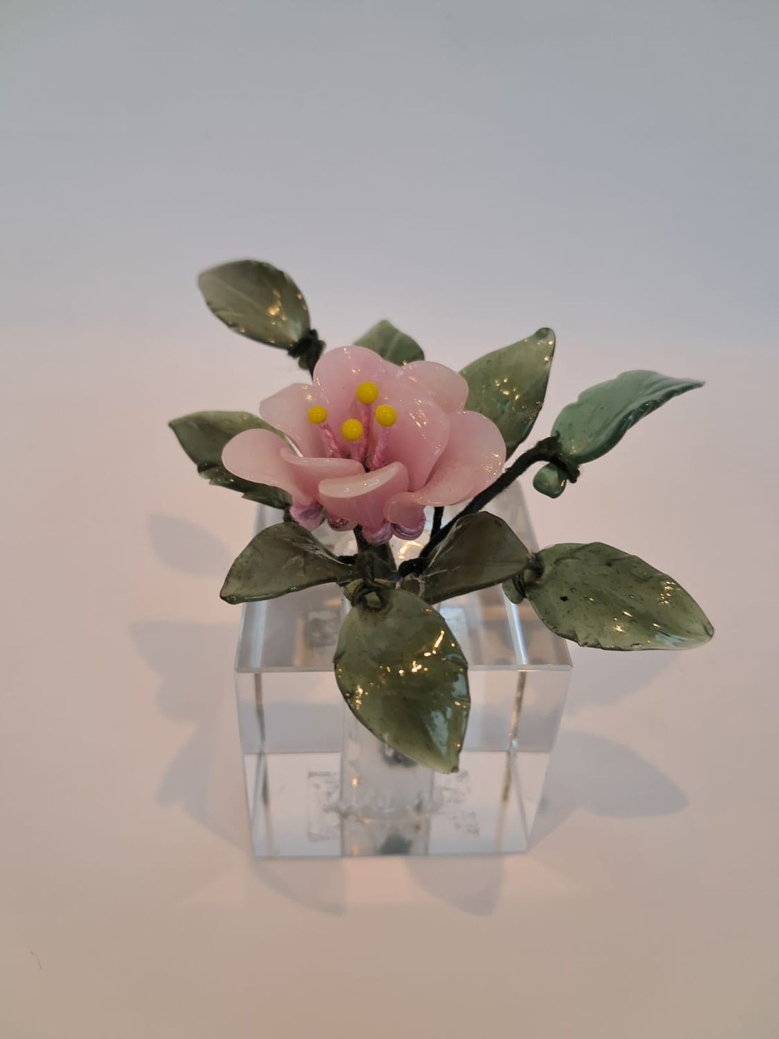 Profumatore Cubo Cristallo con Fiori di Vetro - CB4/A37+