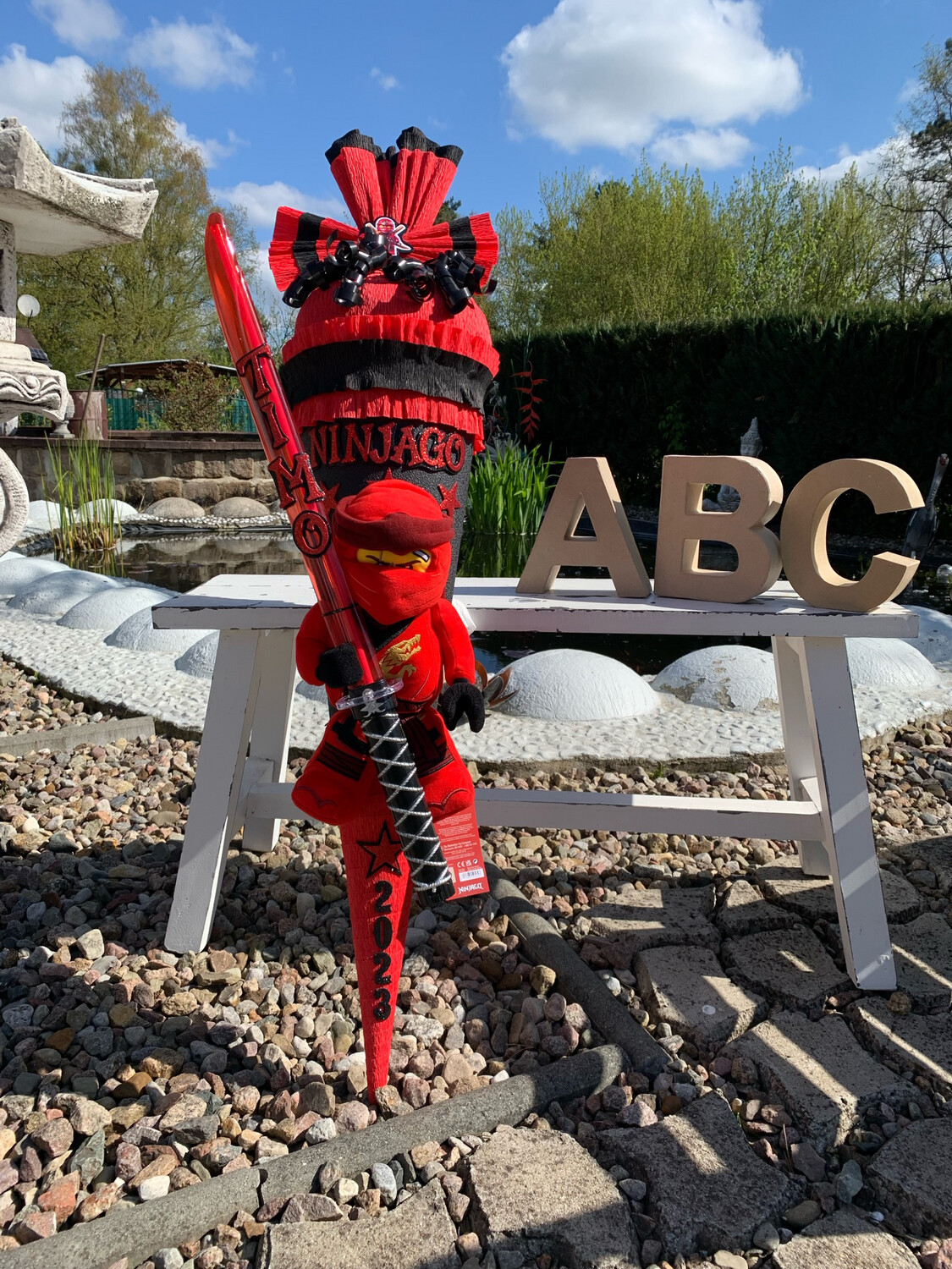 Schultüte/ Zuckertüte Ninjago Kai Plüschfigur  mit Lichtschwert