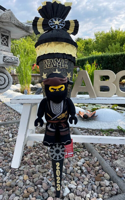 Schultüte Zuckertüte mit Ninjago Cole Plüschfigur Schwerter Wurfsterne