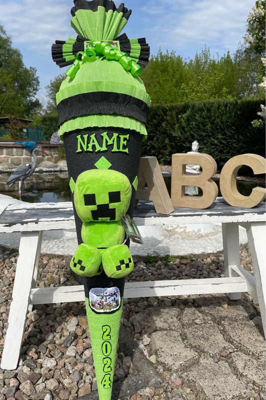 Schultüte Zuckertüte mit Schultüte Zuckertüte Minecraft Creeper Plüsch