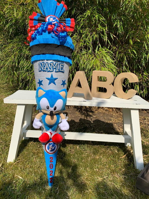 Schultüte Zuckertüte mit Sonic Plüschfigur Schultüte Zuckertüte mit Sonic Plüschfigur