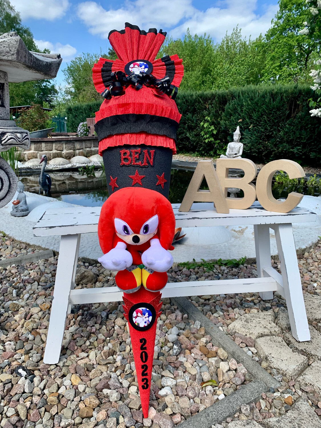 Schultüte Zuckertüte mit Sonic Knuckles Plüschfigur Schultüte Zuckertüte mit Sonic Knuckles Plüschfigur