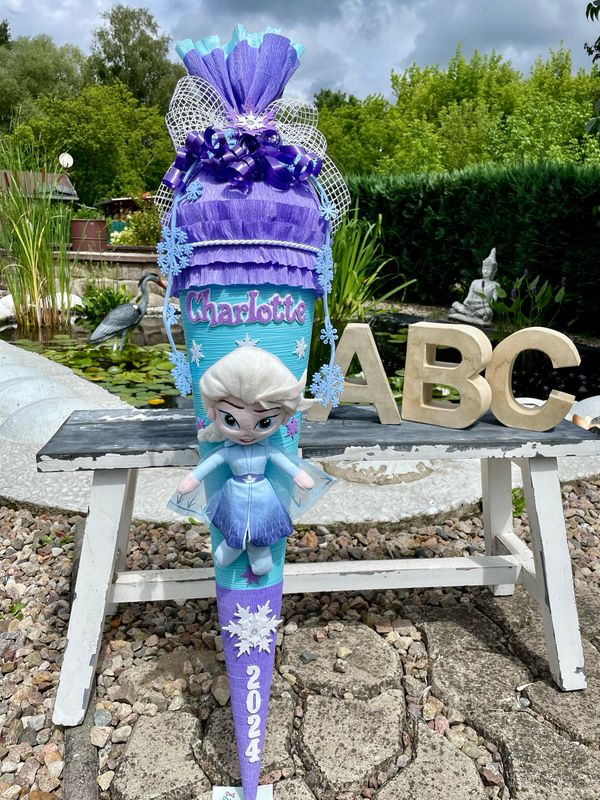 Schultüte mit Anna und Elsa "Reserviert für Katharina"
