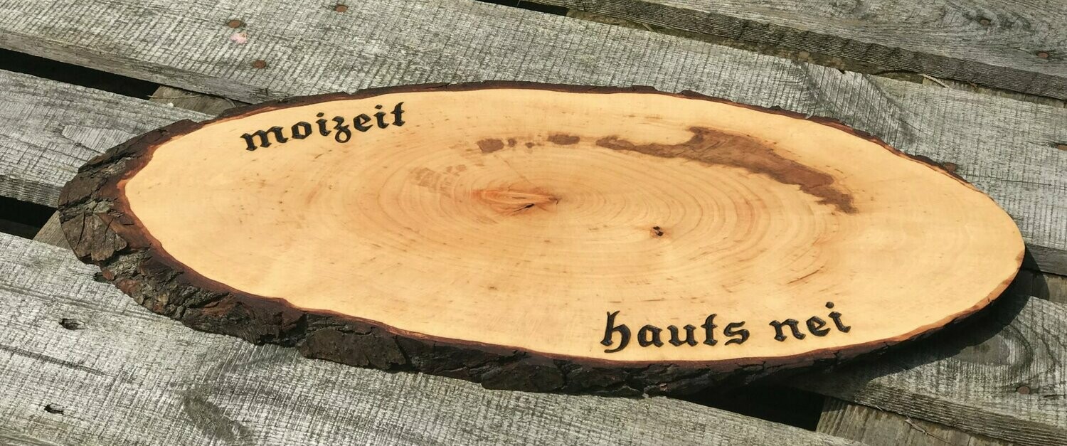 Brotzeitbaumscheibe aus Erlenholz, Länge 46~55 cm