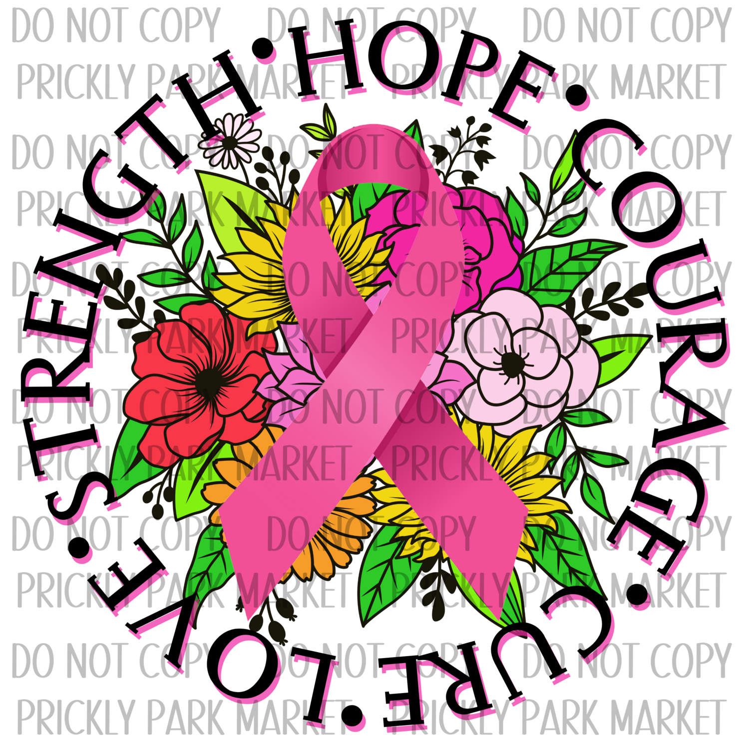 Breast Cancer PNG | Sublimation | Breast Cancer Awareness | Cancer Awareness Shirt | Pink Ribbon | Colorful Floral | Digital Download