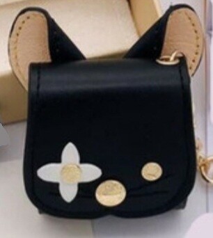 Flowered Black Cat Earbud Keeper