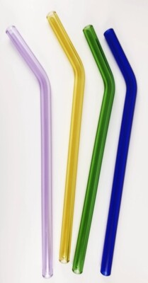 Reusable Small Bent Glass Straw* (Pack of 2)