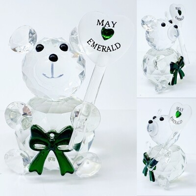 Birthday Bear - 05 - MAY* -Cut Glass Crystal-