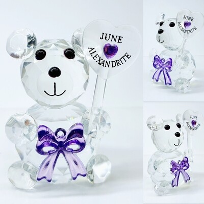 Birthday Bear - 06 - JUNE* -Cut Glass Crystal-