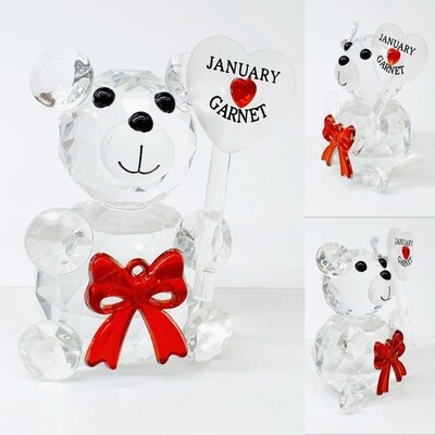 Birthday Bear - 01 - JANUARY* -Cut Glass Crystal-