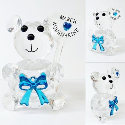 Birthday Bear - 03 - MARCH* -Cut Glass Crystal-