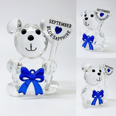 Birthday Bear - 09 - SEPTEMBER* -Cut Glass Crystal-