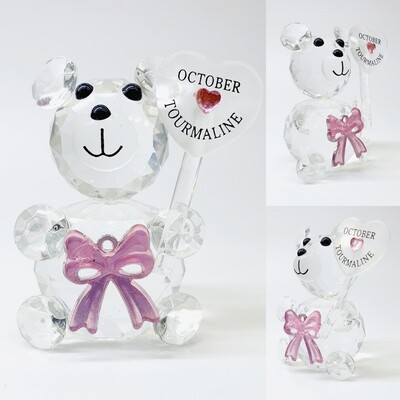 Birthday Bear - 10 - OCTOBER* -Cut Glass Crystal-
