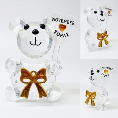 Birthday Bear - 11 - NOVEMBER* -Cut Glass Crystal-