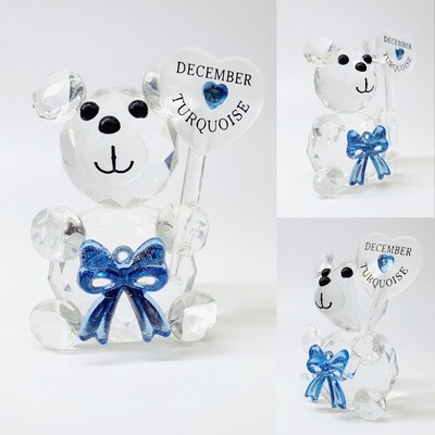 Birthday Bear - 12 - DECEMBER* -Cut Glass Crystal-