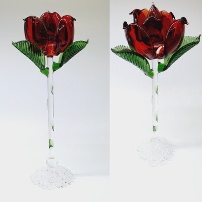 Standing Rose on a Lace Base