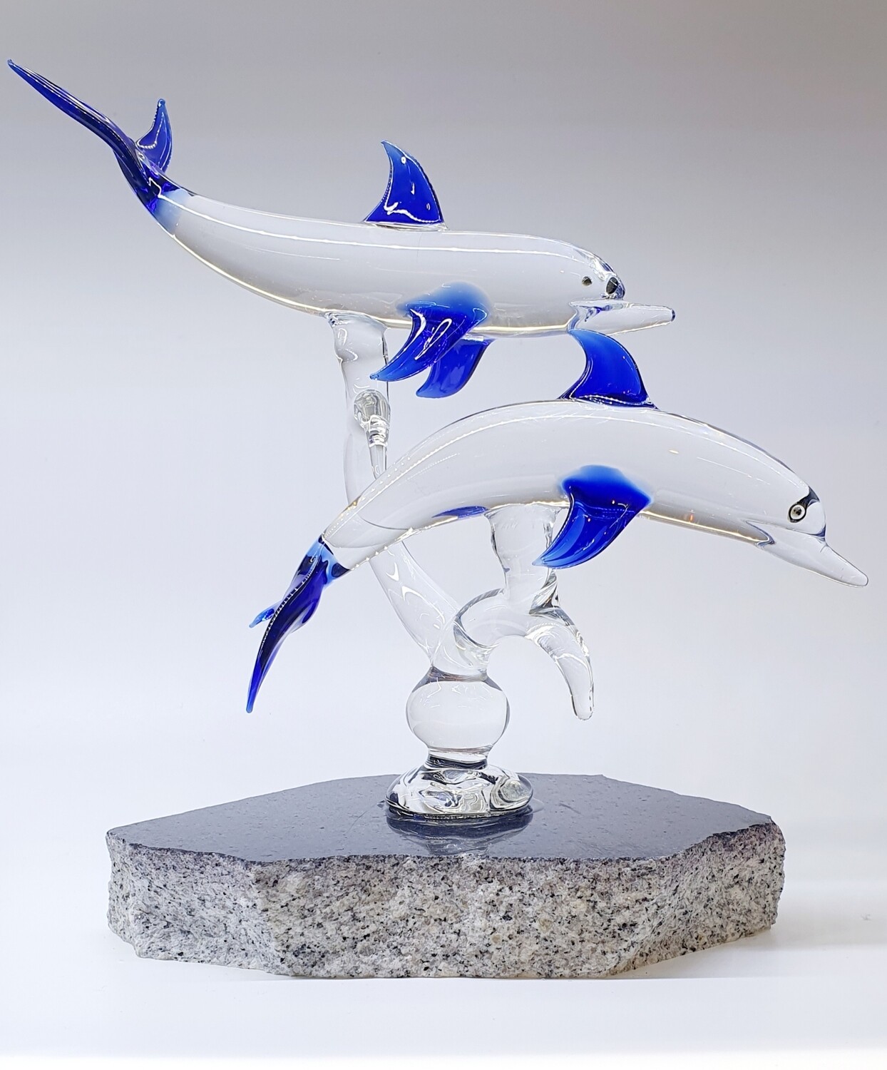 Double Dolphins on Granite Base