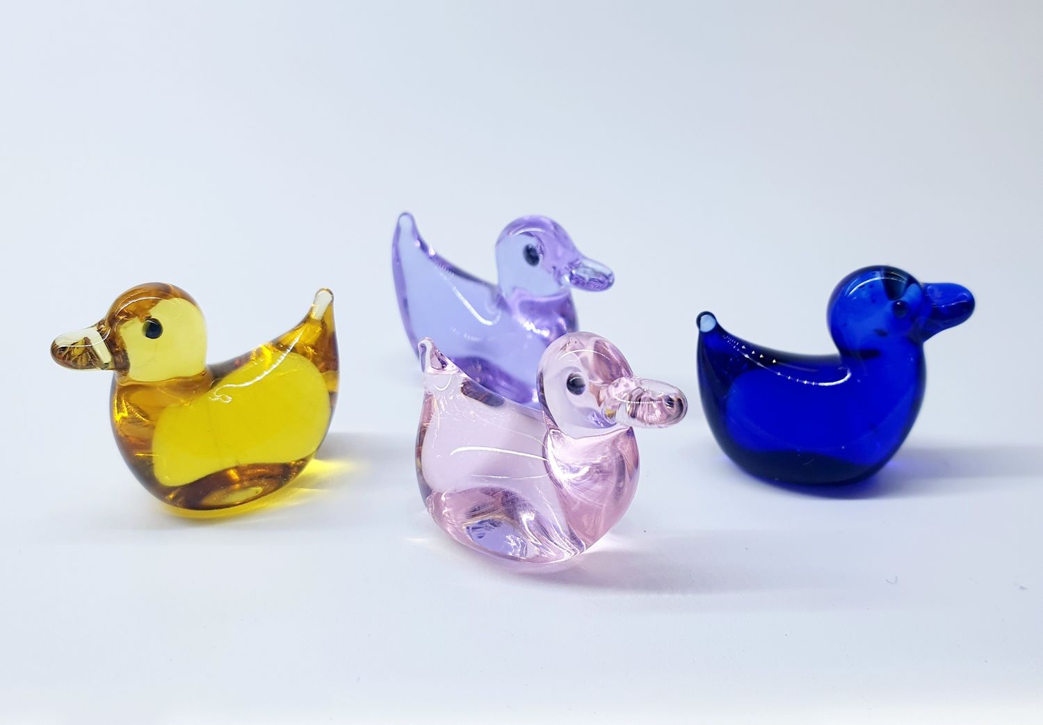 Hand Blown Glass Miniature Duck Figurine