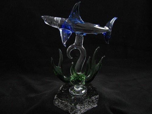 Reef Shark with Coral on Granite Base