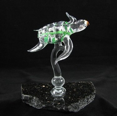 Green Turtle on Granite Base Green Turtle on Granite Base