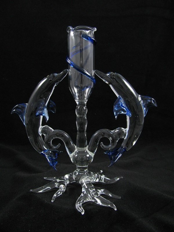 Double Dolphin Candle Holder