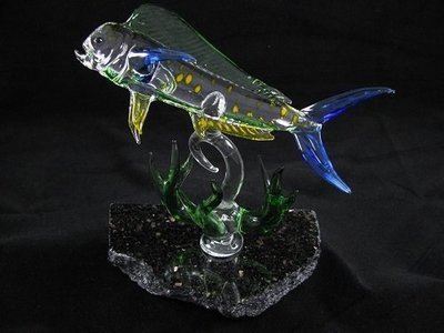 Mahi Mahi with Coral on Granite Base