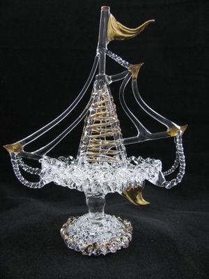Lace Ship with 24crt Gold Highlights