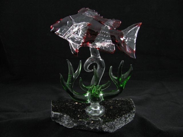 Red Emperor with Coral on Granite Base