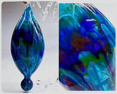 Hanging Small Blue Drip Bauble*