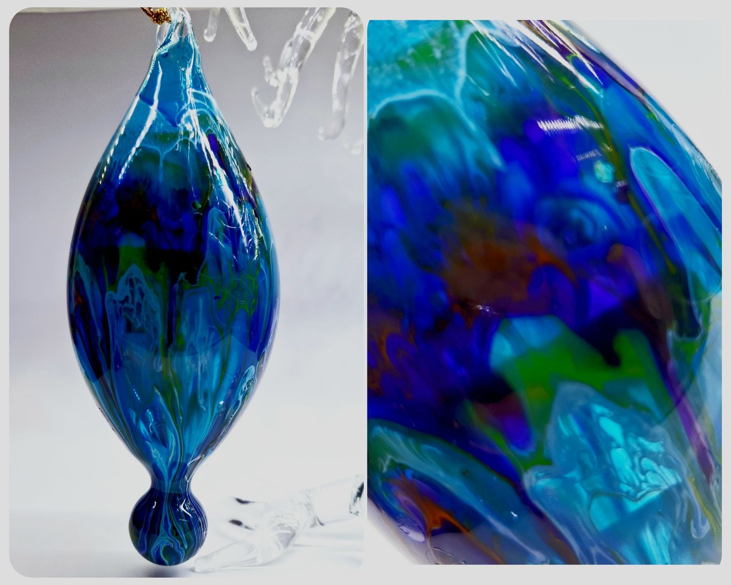 Hanging Small Blue Drip Bauble*