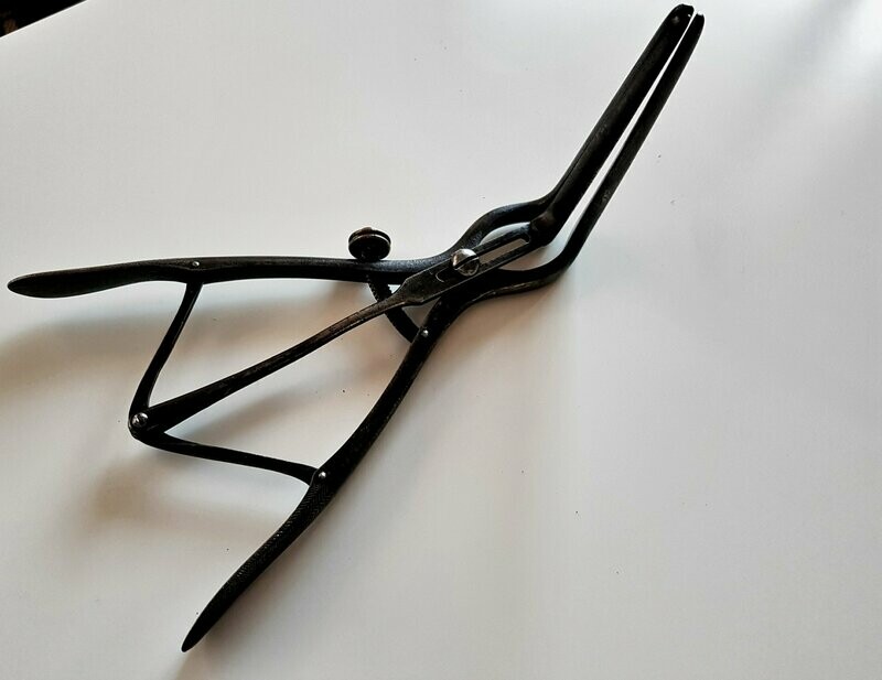 Antique Very Rare German 3 Bladed Iron Speculum 18th Century Very Collectible