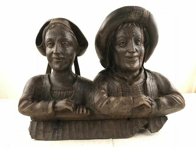 Beautiful Oak Carving France 19th Century Very Decorative French Farmers