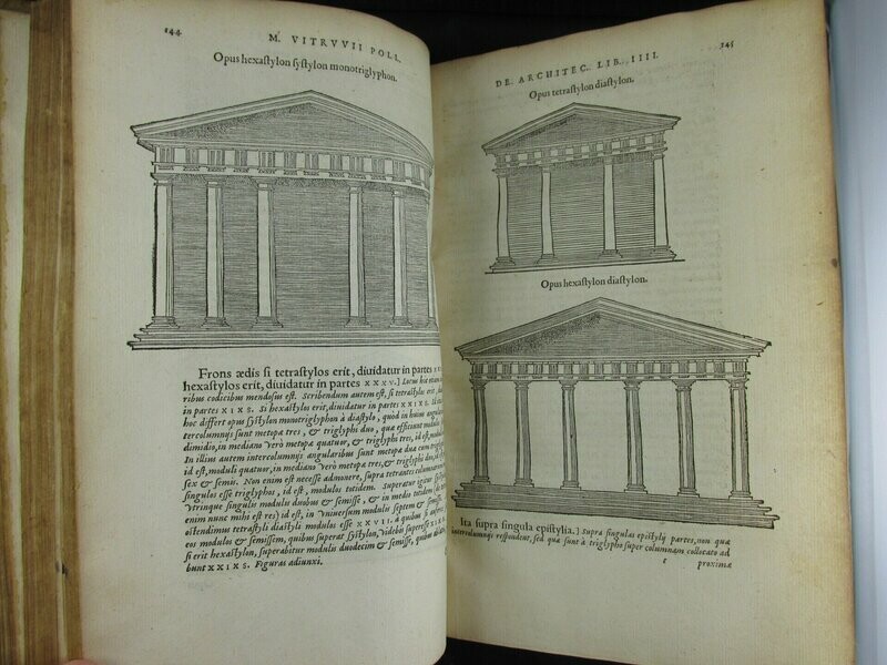 1552 VITRUVIUS DE ARCHITECTURA WOODCUTS RARE & VALUABLE ARCHITECTURE BOOK