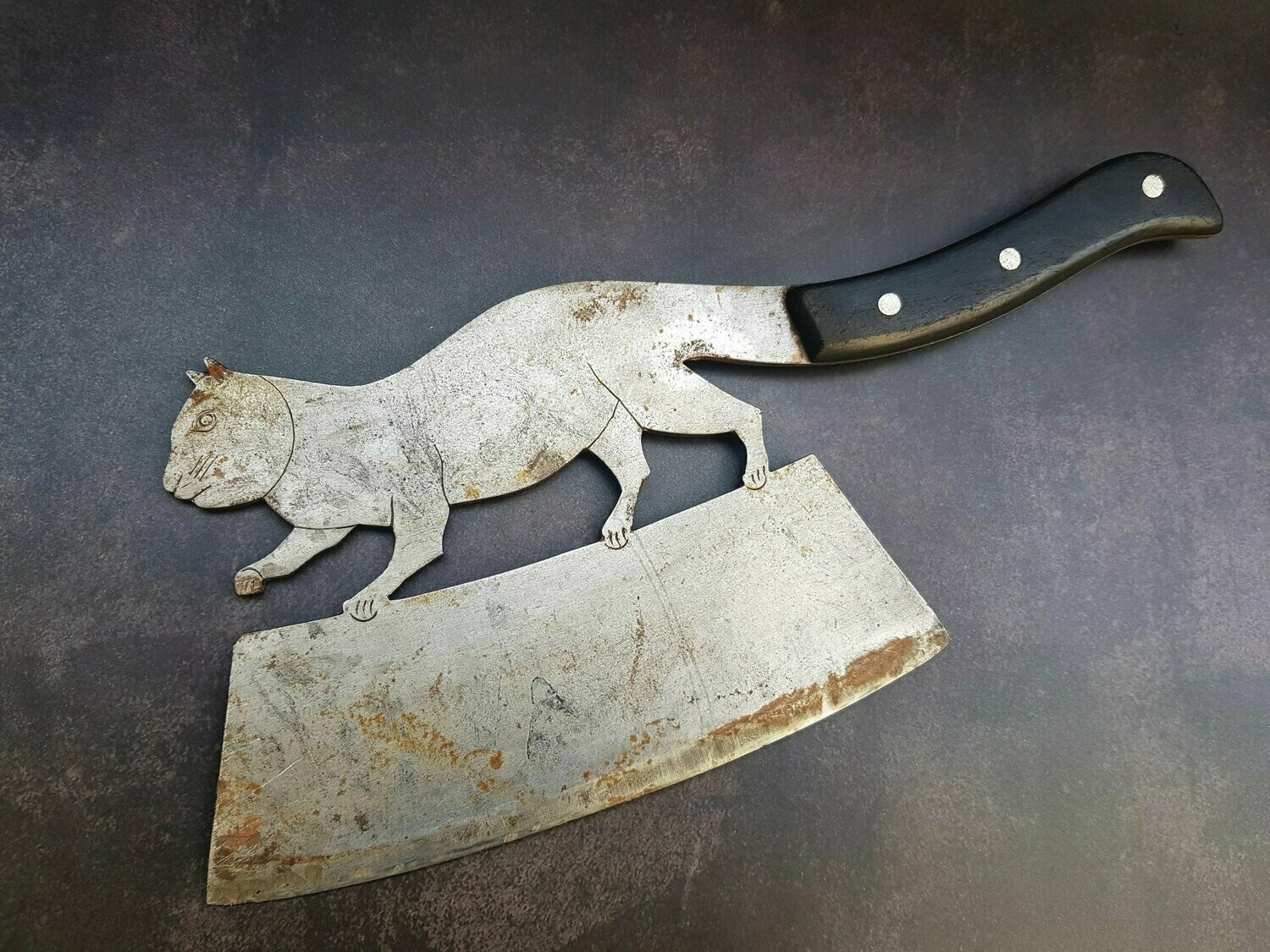 Rare Antique French Figural Cleaver / Folk Art