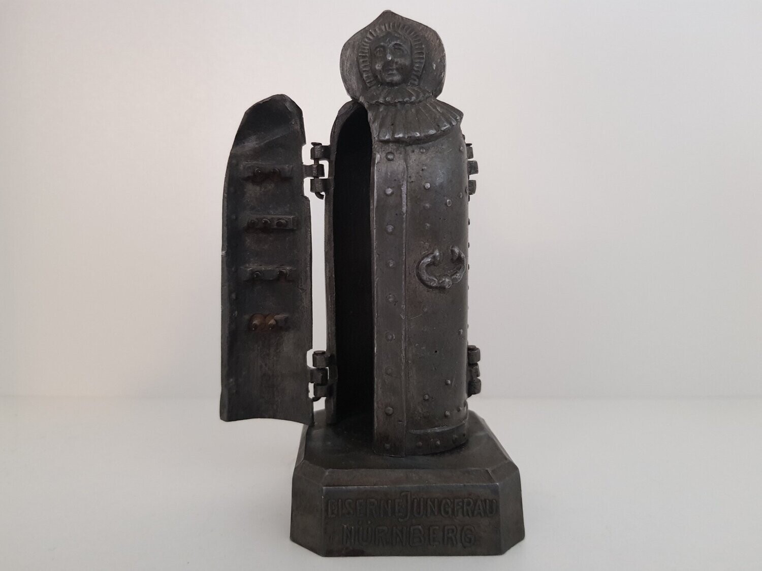 A rare cool german metal Iron Maiden (Eiserne Jungfrau) souvenir ca. 1900