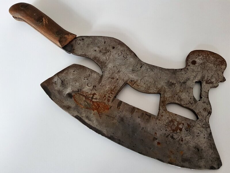 Antique Rare Collectible Figural Woman Cleaver