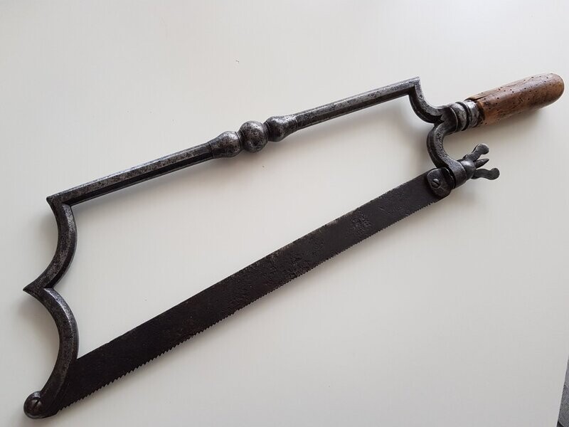 Antique Rare French 18th Century ornate bow-frame Amputation Saw