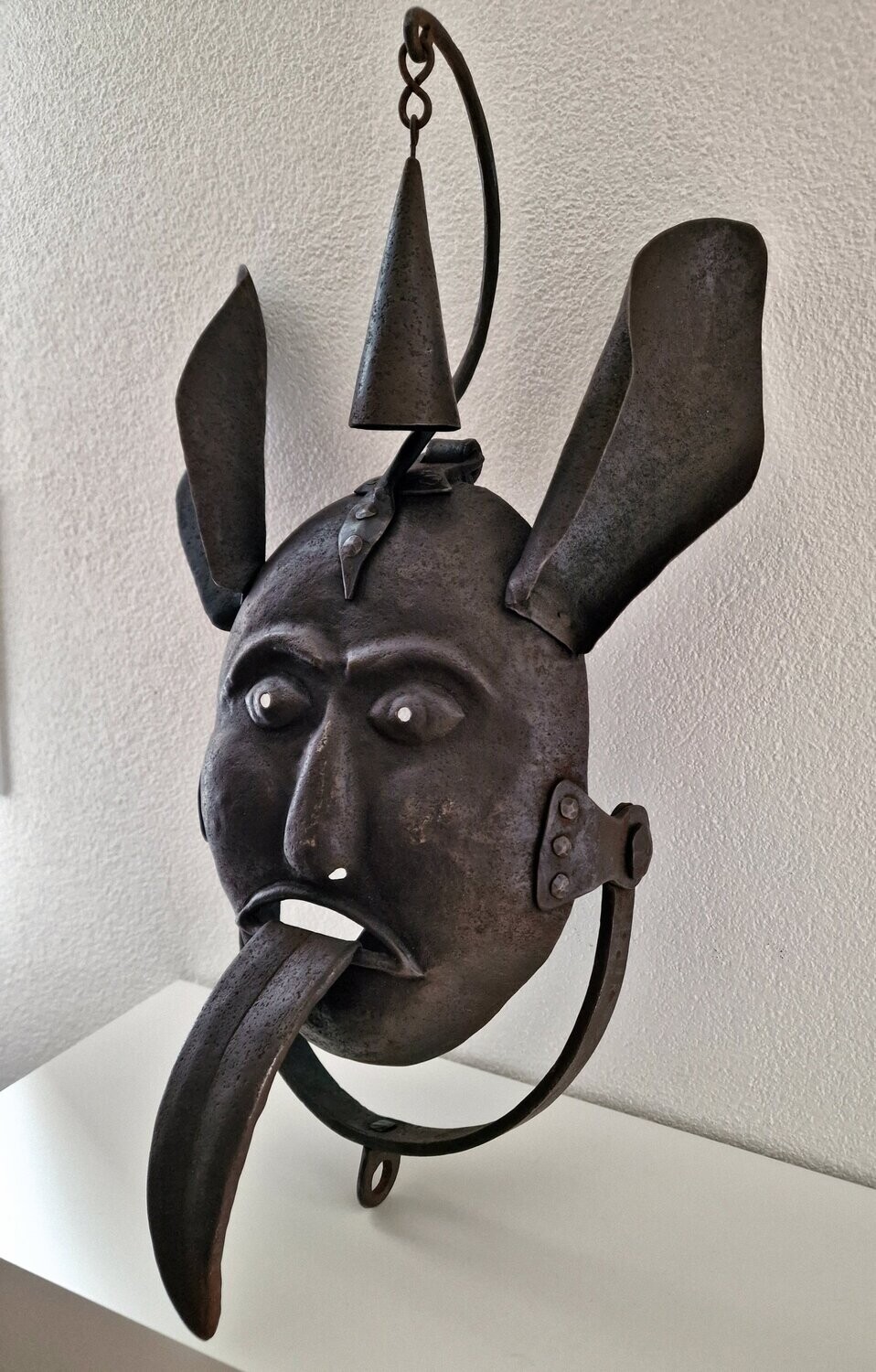 Curious German Iron forged Mask of Shame or Scold's Bridle 